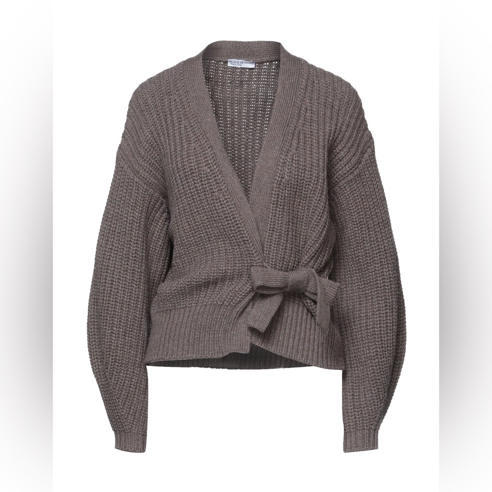 Brown Gray chunky wool sweater